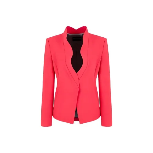 EMPORIO ARMANI Crêpe Cady Jacket With Ruffle effect Contoured Edges