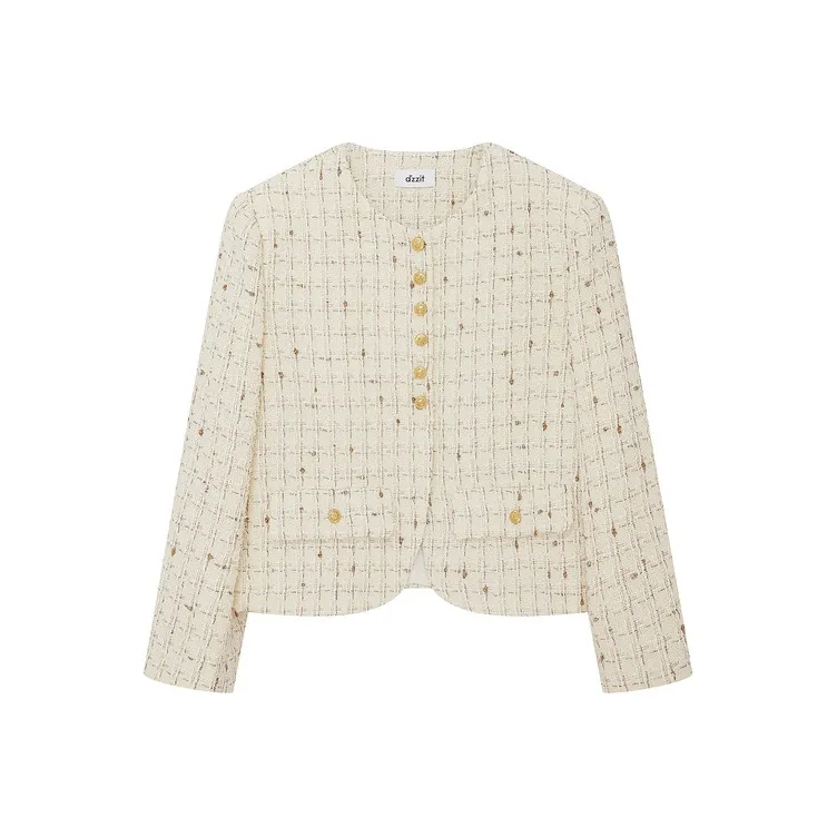 D'zzit Cropped Coats Women's Light Yellow-0