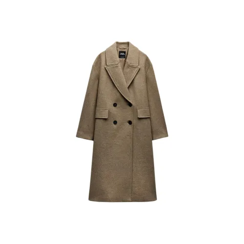 ZARA Coats Women's Light Brown