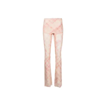KNWLS Check print Semi sheer Trousers