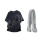 Navy Blue+Gray Pants