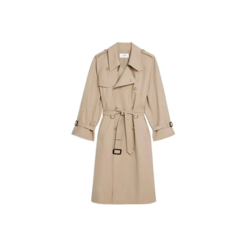 CELINE FW22 Trench Coat Women's Lactose Cream Color-0