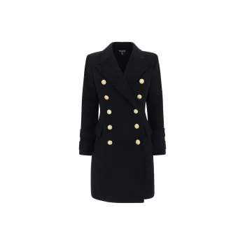 BALMAIN Double Breasted Logo Button Coat
