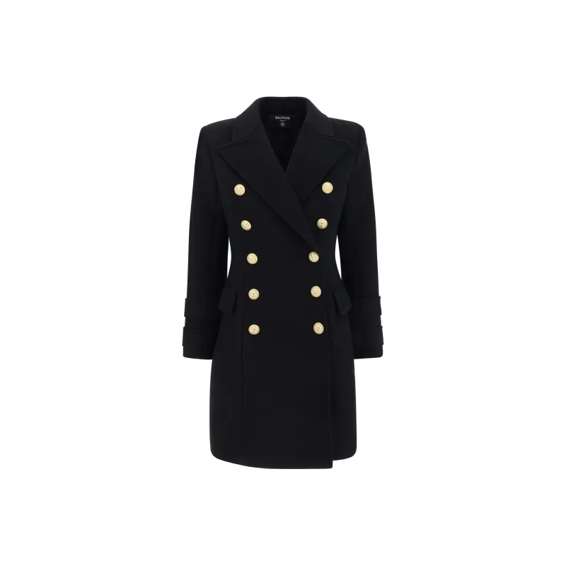 BALMAIN Double Breasted Logo Button Coat-0