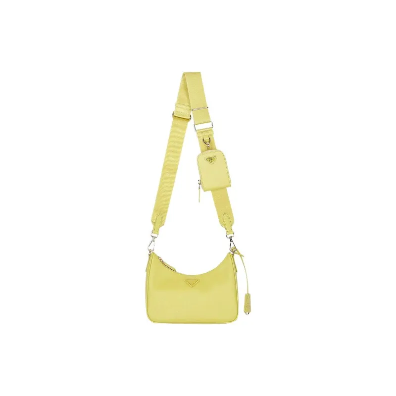 PRADA Re Edition Calfskin Shoulder Bag Women's Yellow-2