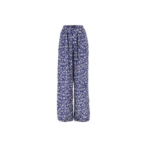 Balenciaga Allover Logo Print Wide-Leg Trousers