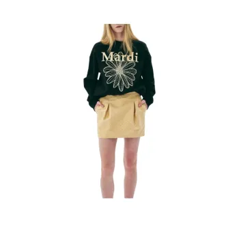 MARDI MERCREDI SS25 SWEATSHIRT FLOWERMARDI NEEDLEWORK_BLACK LEMON Sweatshirt Korean Style Women's Black/Lemon