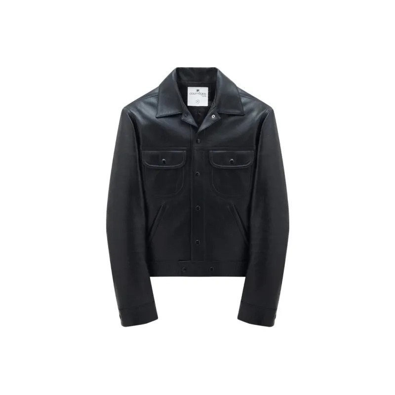 COURREGES Leather Shirt Jacket-0