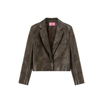 CHUU Leather Jackets Women's Dark Coffee