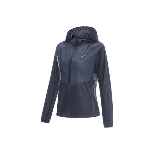 LINING Running Collection Sun Protection Clothing Women's Ebony Black Reflective Silver Print