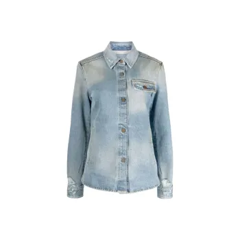 PALM ANGELS Denim Jackets Women's Blue