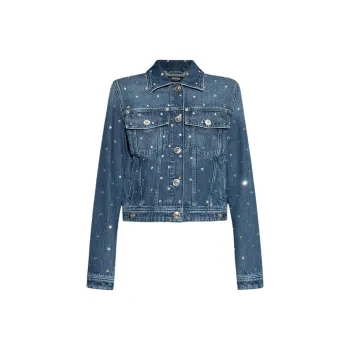 VERSACE Shimmering Appliques Denim Jacket