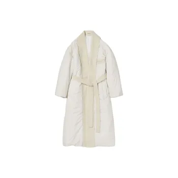 Auralee Super Fine Wool Mosser Padded Coat 'Ivory White'