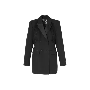 VERSACE Barocco Lace embellished Double breasted Blazer