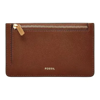 FOSSIL Leather Card Holder Women's Brown