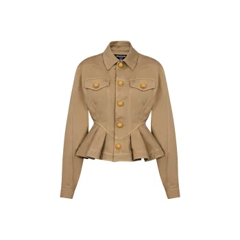 BALMAIN Ruffled Button-Up Jacket