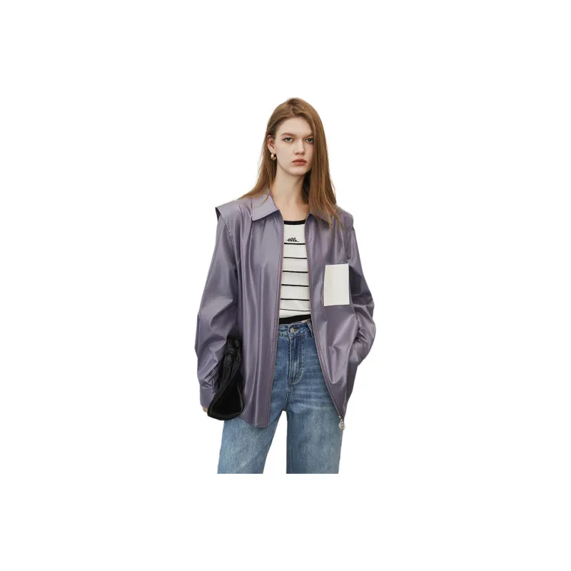 ELLE Leather Jackets Women's-5