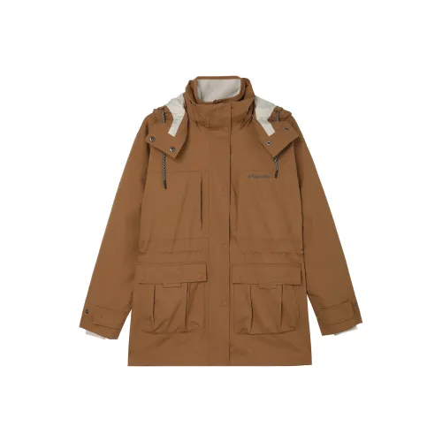 Columbia Water Resistant Warm And Rainproof Windbreaker Jacket Women's Brown