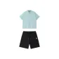 Cyan Light Blue Top+Jet Black Bottom