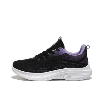 BIANSULONG Abrasion Resistant Coverage Rebound Low Top Casual Running Shoes Women's Black Purple
