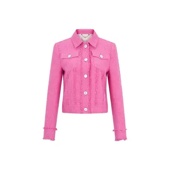 RARE Cropped Coats Women's Rose Red