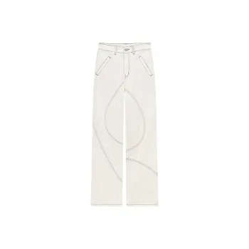 NO ONE ELSE Casual Pants Unisex White