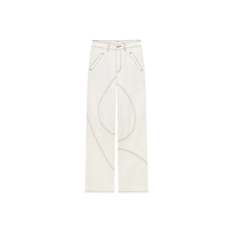 NO ONE ELSE Casual Pants Unisex White-0
