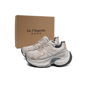La Chapelle Slip Resistant, Abrasion Resistant, Breathable, Lightweight Low Top Chunky Sneakers Women's Taupe