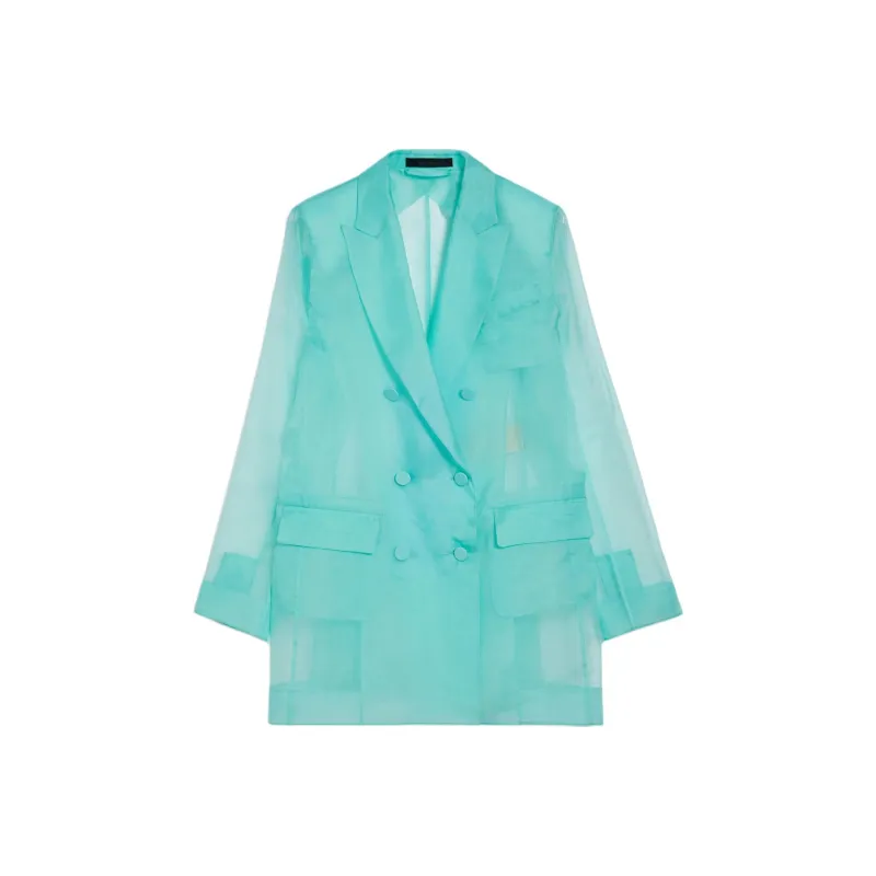 MaxMara Negrar Organza Double breasted Blazer-0