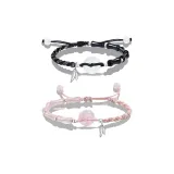 Bamboo Peaceful Buckle Pink Ink Rope Bracelet
