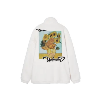 I'M ONE Plant And Floral Stand Collar Loose Fit Thickened Puffer Jacket Unisex