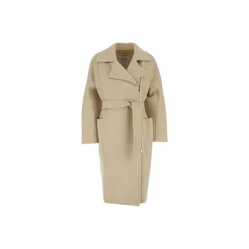 MaxMara Zip Detailed Belted Coat
