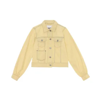 GANNI Denim Jackets Women's Yellow