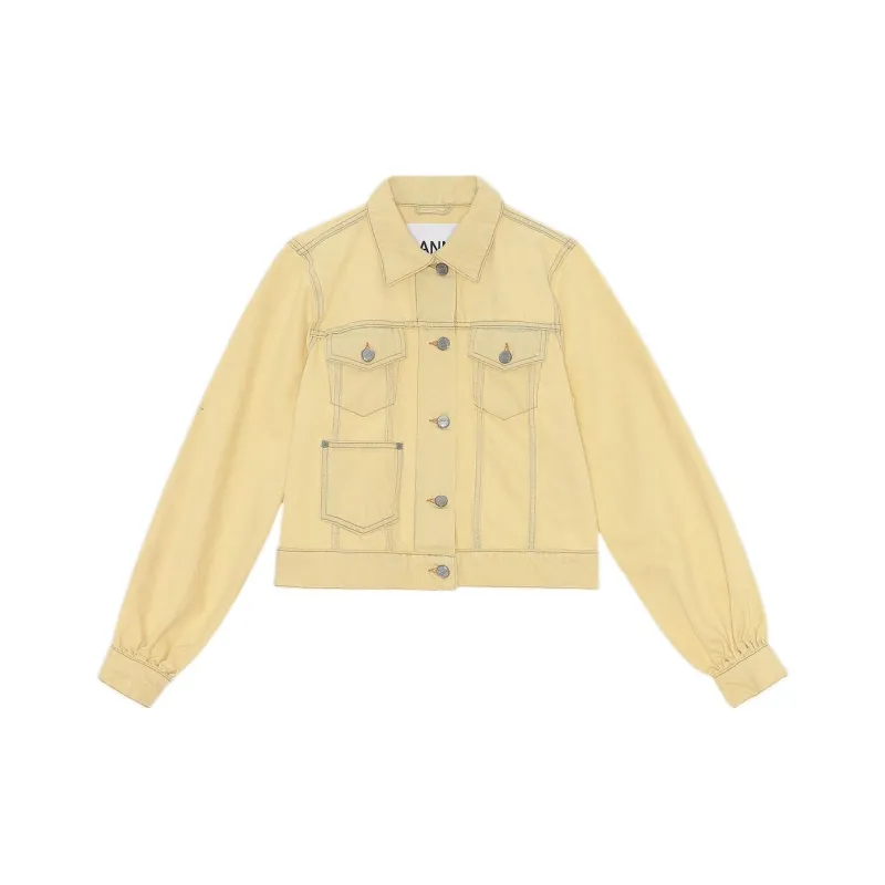 GANNI Denim Jackets Women's Yellow-0