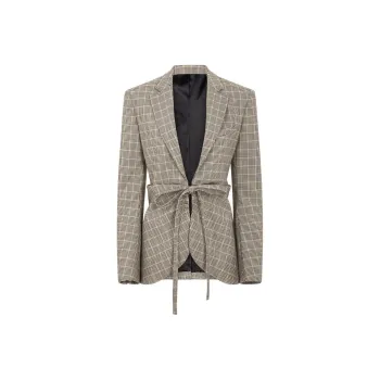 Paco Rabanne Plaid Check Fitted Jacket