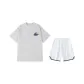 2 Pack (White Heather Gray Top+White Shorts)