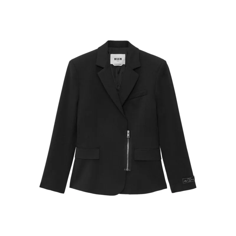 MSGM Logo Patch Zipped Blazer-0