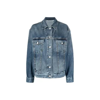 PALM ANGELS Palms Sunrise Denim Jkt Over Shirt Blue