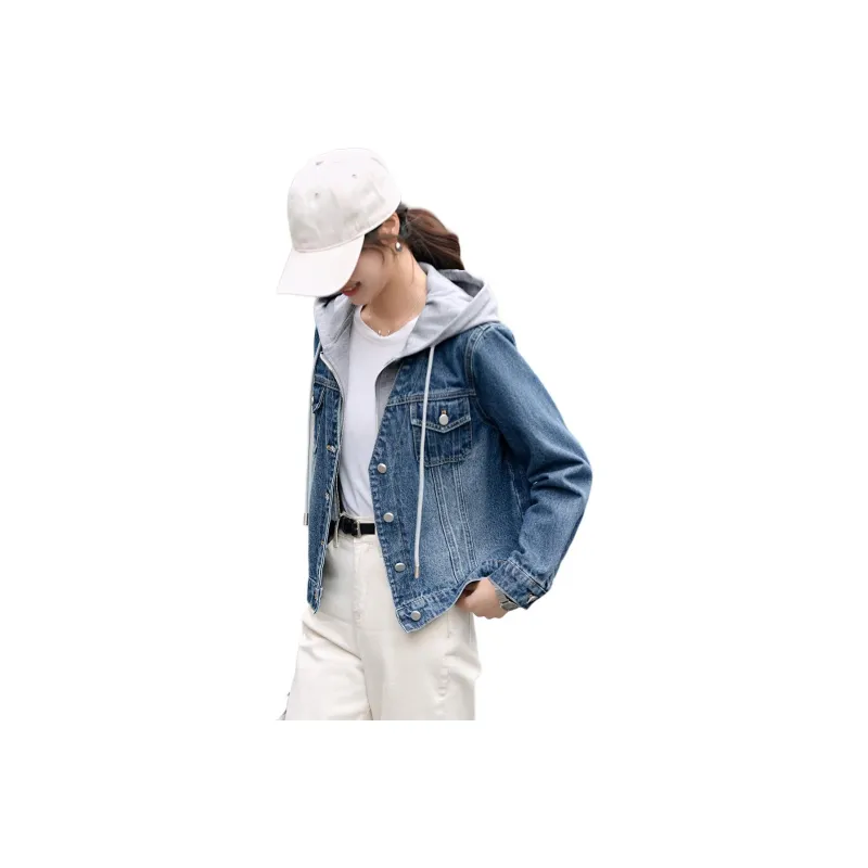 Mo Han Yi Mei Denim Jacket Women's Denim Blue-0