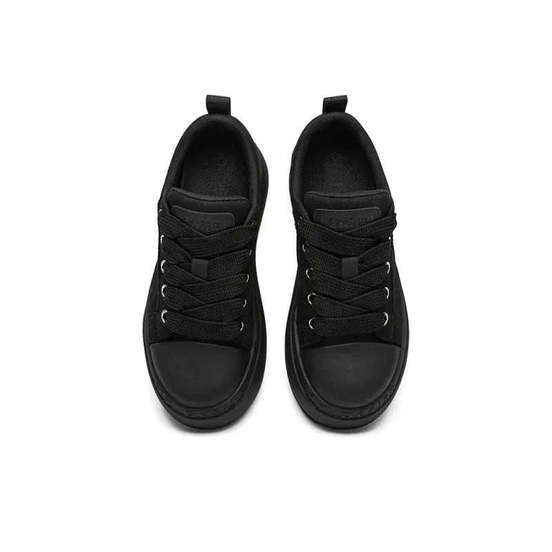 APRHE Anti Slip And Wear Resistant Height Increasing Low Top Skateboard Shoes Unisex Black-12