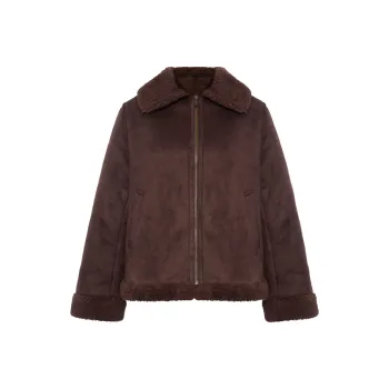 UNIQLO Cropped Coats Women's Dark Brown