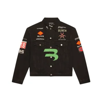 Balenciaga Denim Jackets Women's Black