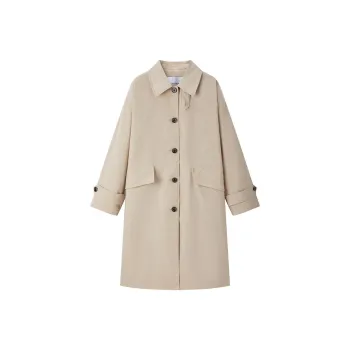 PEACEBIRD Trench Coat Women's Light Khaki