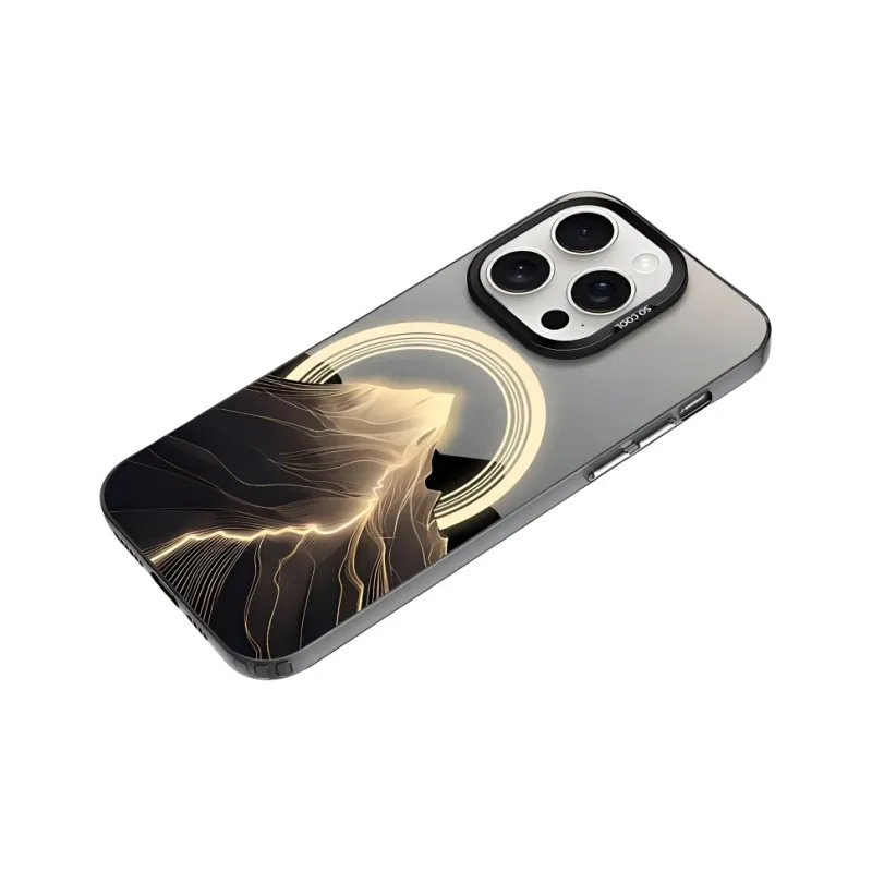 Sopi Acrylic Material Gold Peaks Phone Cases Compatible With IPhone 16/15 Pro Max/Apple 13/14 Pro/Max-2