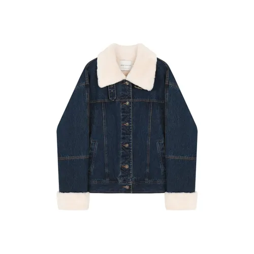 VEGA CHANG Denim Jackets Women's Dark Denim Blue