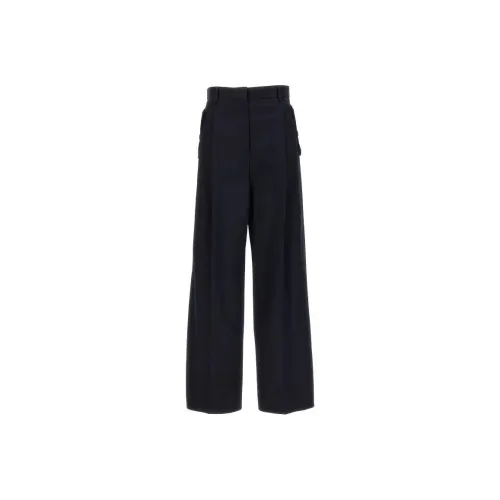Lanvin High Waist Wide-Leg Gabardine Trousers