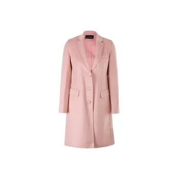 EMPORIO ARMANI SS23 Velvet-feel Coat Women's Pink