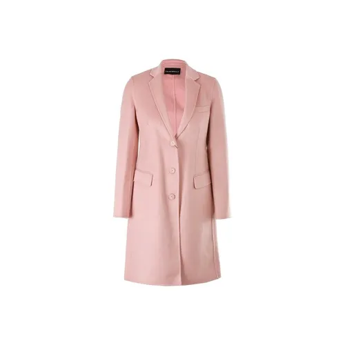 EMPORIO ARMANI SS23 Velvet feel Coat Women's Pink
