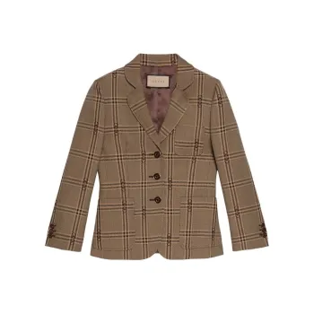 GUCCI Checkered Button-Up Blazer