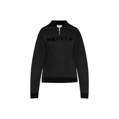 Alexander McQueen Logo Detailed Half Zip Sweatshirt